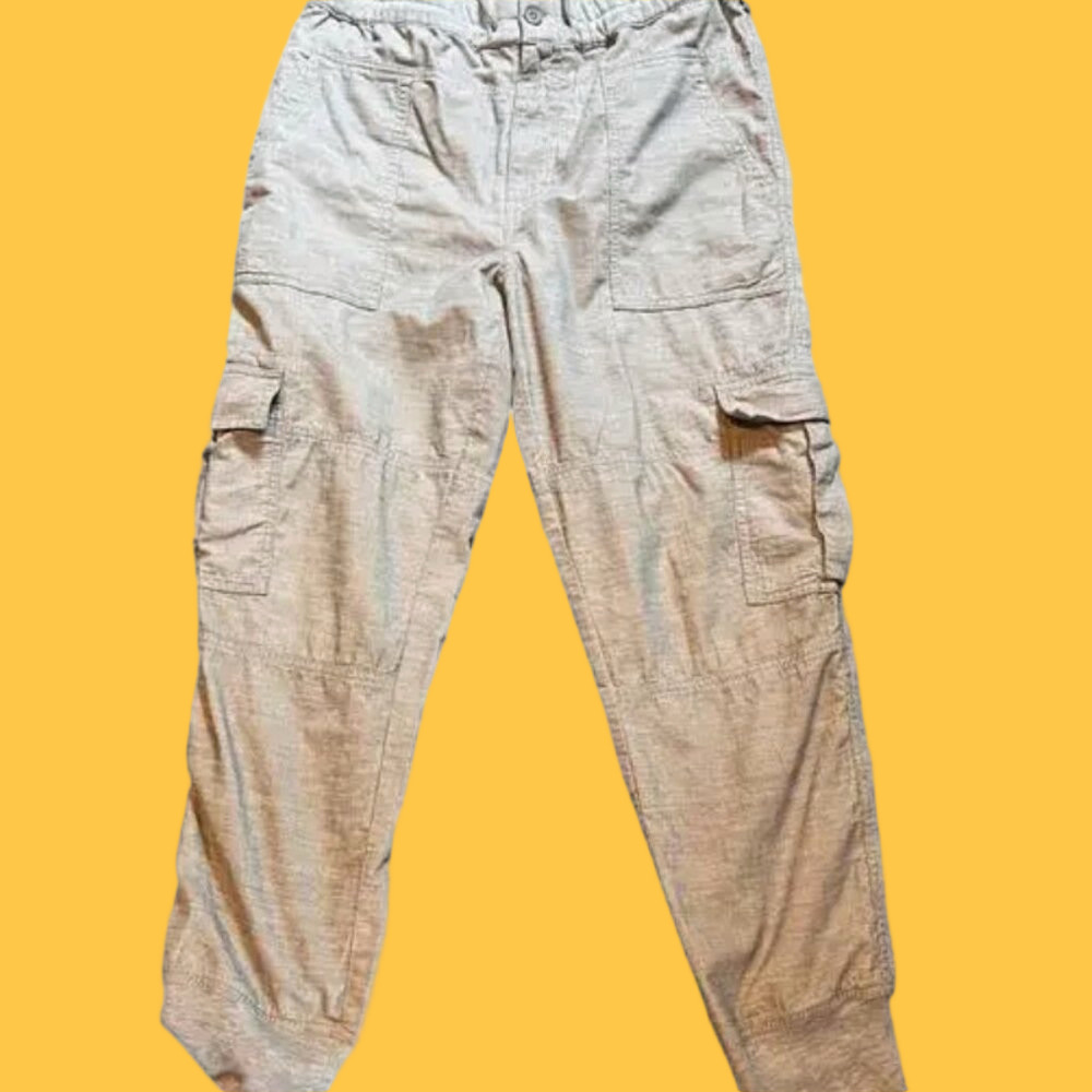 Sundance Pale Gray Cotton Fine Corduroy Cargo Jogger Pants